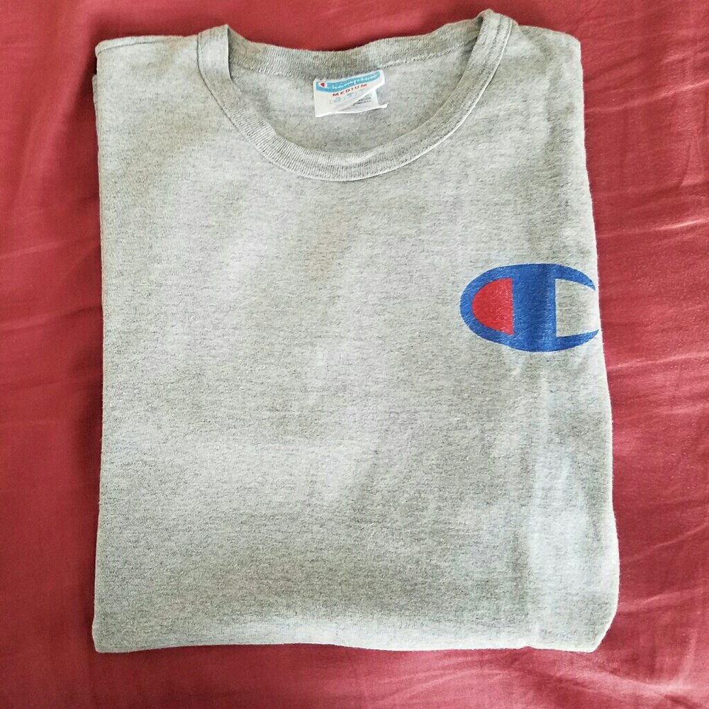 Mens Heather Grey Champion Big C T Shirt